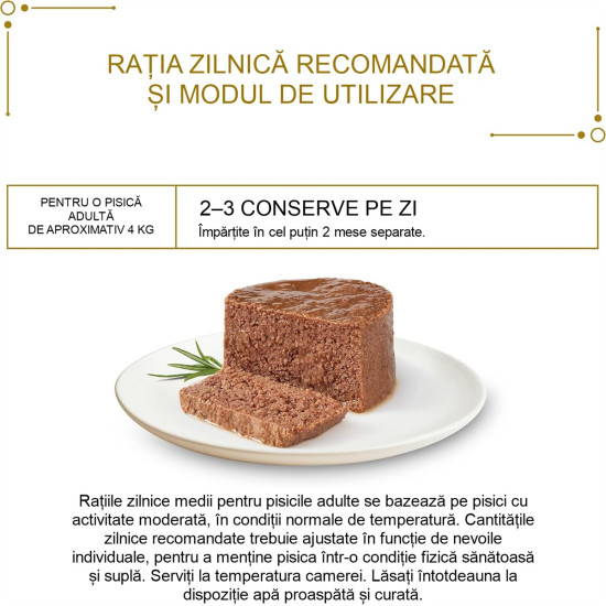 Gourmet Gold Mousse – hrană umedă completă pentru pisici adulte, cu vită, conservă 85 g